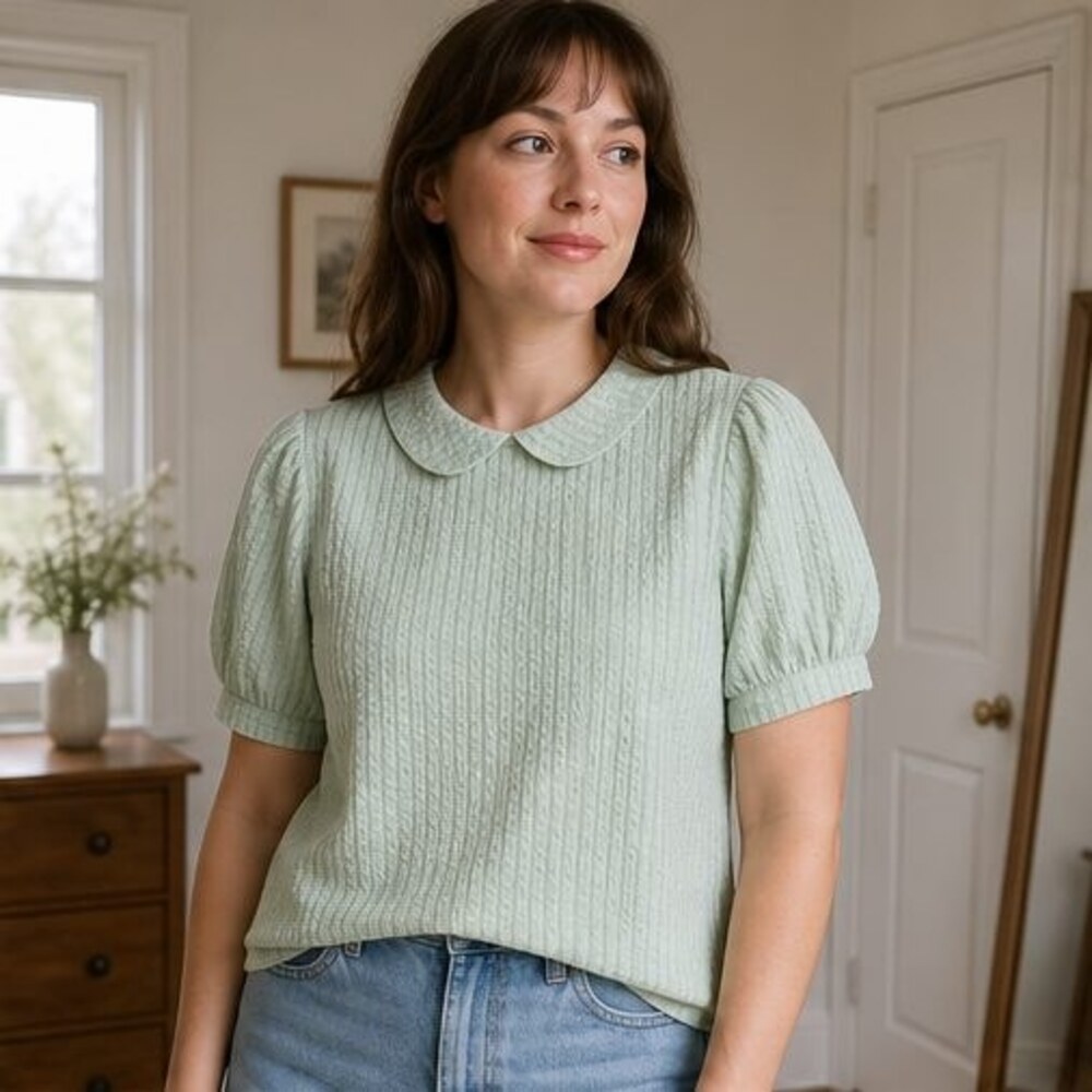Rust Puff Sleeve Top - Picture 2 of 6